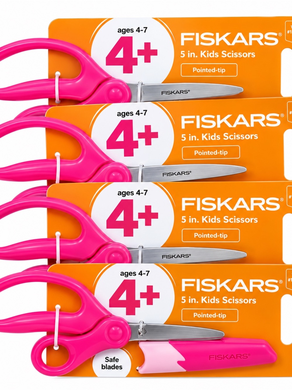4 Kids 5-inch Pointed-Tip Scissors - 4 BN